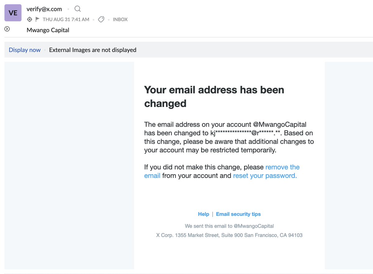 ekmokaya's tweet photo. 4. Surprisingly, we did not receive an email on the change of email address until the next day at 7.41 am, 31st Aug.
That's almost 10 hours later.
#BringBackMwango https://t.co/Ic0aEycM6f