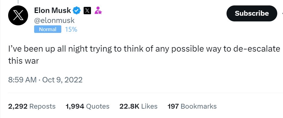 It is not @ElonMusk's job to de-escalate the war. That is why we have @StateDept. If you don't agree with current policy, which is for Ukraine to win, the next elections will be up in 2024.
Imagine if @LockheedMartin remotely reprogrammed HiMARS to fail to fire because the CEO