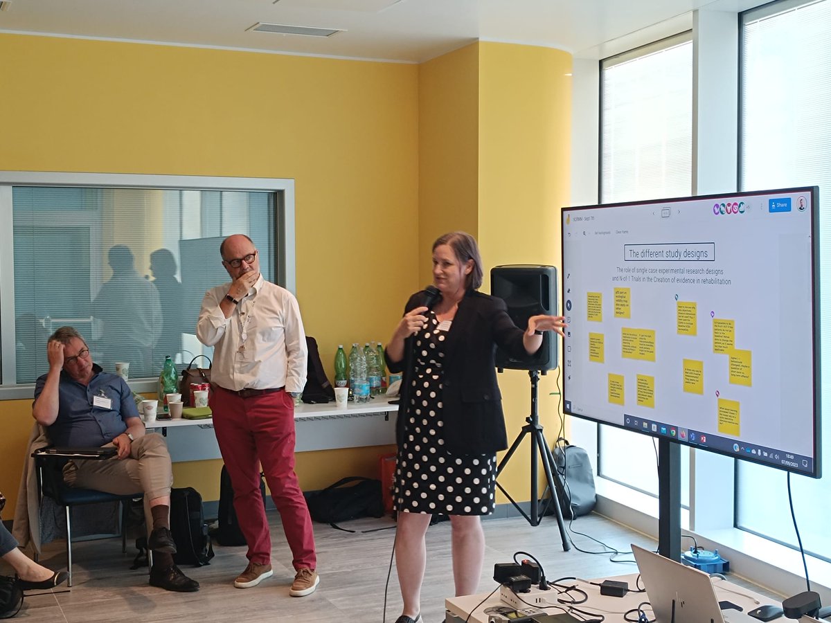 CochraneRehab's tweet photo. Last presentation of this first day! 
Dott. Wendy Machalicek gave a presentation about the role of single case experimental #researchdesigns and N-of-1 trials in the creation of #evidence in #rehabilitation.
#5CRMM https://t.co/PcFYi8sHJj
