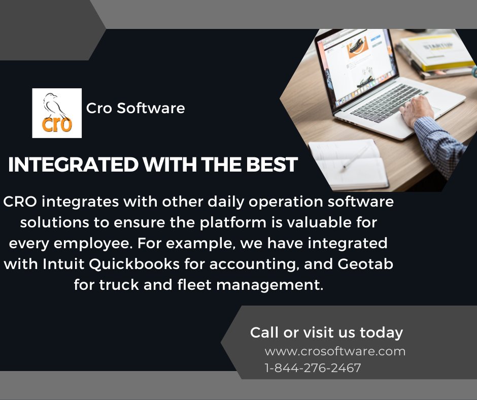Did you know Cro is integrated with Quickbooks and Geotab?