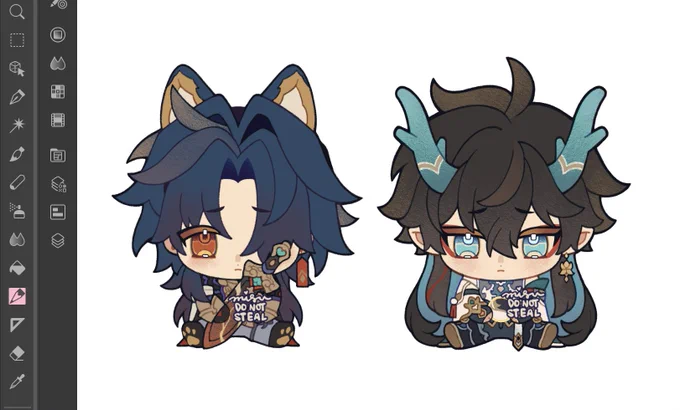 plushie style stickers for my renheng orders!  