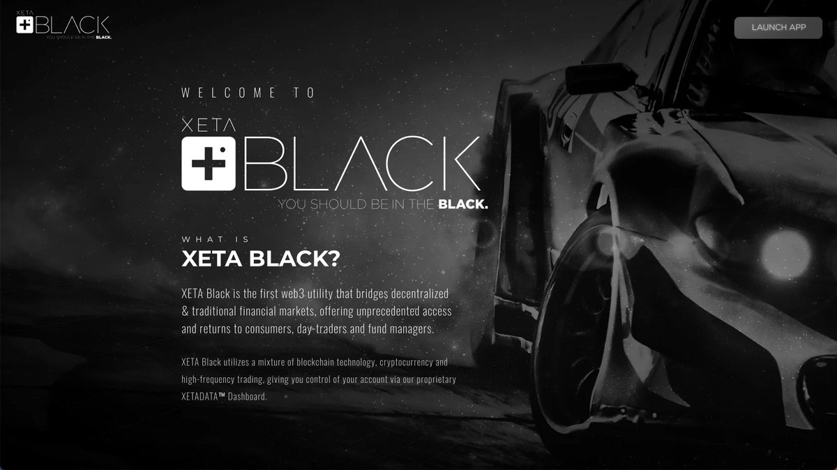 XETA Black public sale is LIVE!

#XETABLACK is the first Web3 utility that bridges decentralized &amp; traditional financial markets, offering unprecedented access and returns to consumers, day traders, and fund managers.  

xetablack.com
