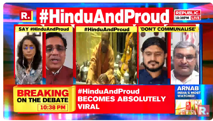 republic's tweet photo. How can someone sell Mohabbat? Sanatan Dharma builds temple with Mohabbat, we don't open shops: Political Analyst @vinitgoenka takes a jibe 

#HinduAndProud Debate with Arnab is now viral. Tune in and fire in your views with the hashtag - https://t.co/GoUknBnDlv

#Hinduism #SanatanDharma #India #UdhayanidhiStalin #DMK #RJD #2024Elections #Arnab #ArnabGoswami