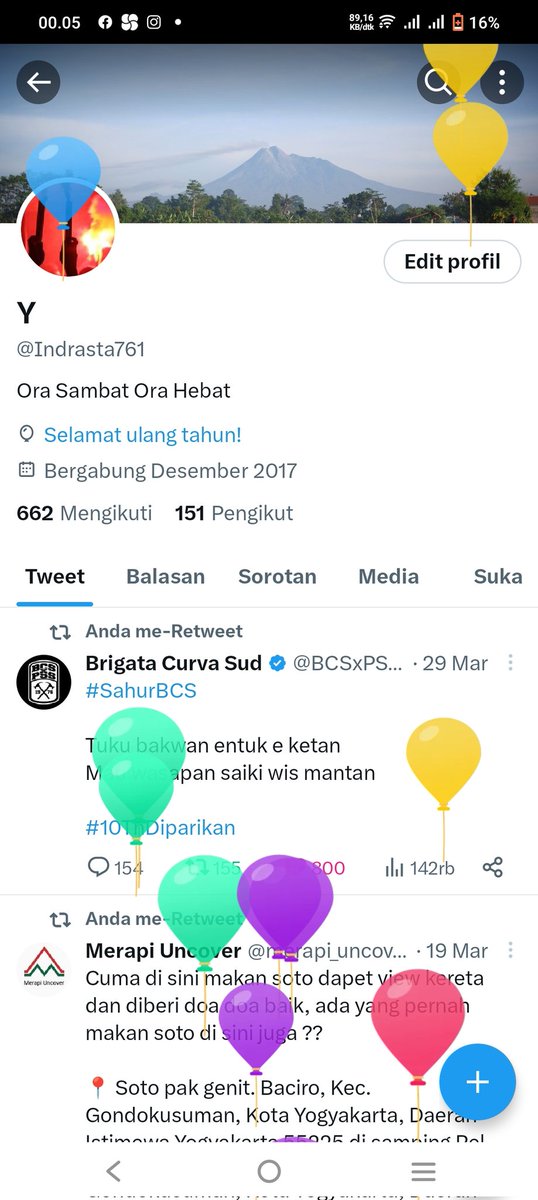Indrasta761's tweet photo. Opo Iki Ono balon balon barang Ki😅 https://t.co/sX1UGntvsB