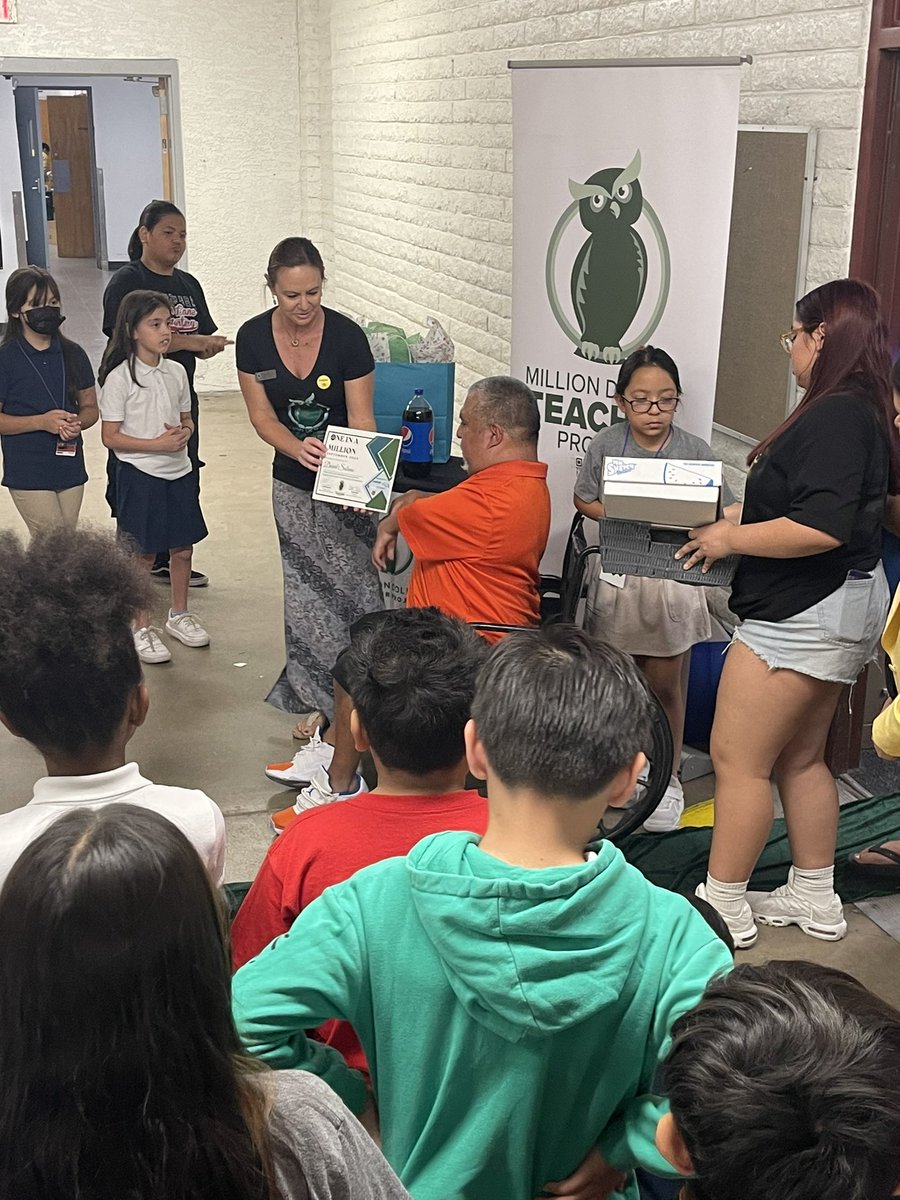 ScottNighCSD83's tweet photo. Today we celebrated Mr. Solano for receiving the Million Dollar Teacher Project award! We are so proud of you! @PalmLanePride #bethegamechanger https://t.co/kKmd2m46Pv