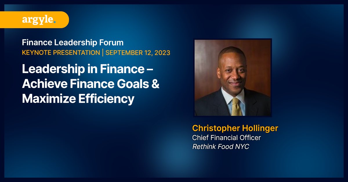 I am excited to announce that I will be speaking at the <a href="/ArgyleExecForum/">Argyle</a> Finance Leadership Forum on September 12, 2023! Register now: 
bit.ly/3Z3nNCt #ArgyleDigital #Finance