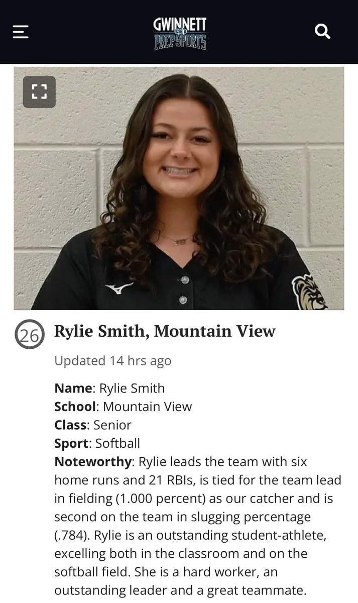 Rylie Smith (@ryliesmith2024) on Twitter photo I’m extremely honored to be named Athlete of the month for August!! <a href="/MVBearsSoftball/">Mountain View Softball</a> <a href="/GAFPwilson/">GA Fury Platinum Wilson</a> <a href="/hittingcoachJ/">Jimmy Mullis</a> <a href="/CatchingCoopers/">Coopers Catching Corner</a> I’m extremely honored to be named Athlete of the month for August!! <a href="/MVBearsSoftball/">Mountain View Softball</a> <a href="/GAFPwilson/">GA Fury Platinum Wilson</a> <a href="/hittingcoachJ/">Jimmy Mullis</a> <a href="/CatchingCoopers/">Coopers Catching Corner</a>