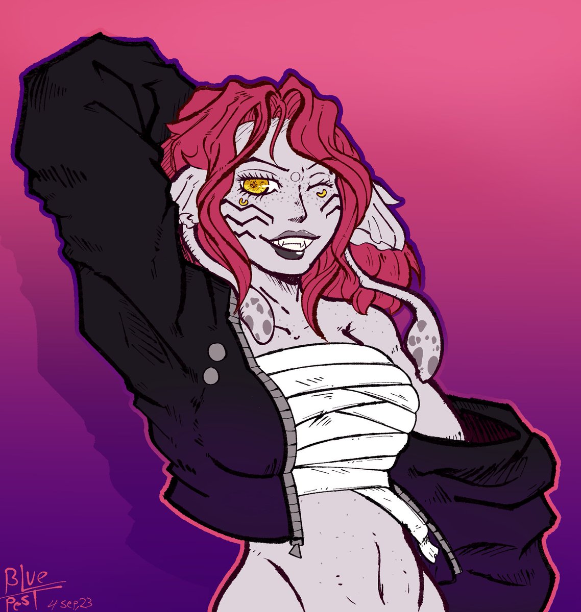 DeadxNoMre's tweet photo. Also major props to a mf cool ass bro @BLue_Pest for drawing my girl Whistèrïa, my brain can’t comprehend Shi anymore and this is a huge help! Go give ‘em some love 🤍🙏🏼 #ForgoneLands #ForgoneLandsOc #CommissionedArt #artistsupport https://t.co/D9pIRofEjh