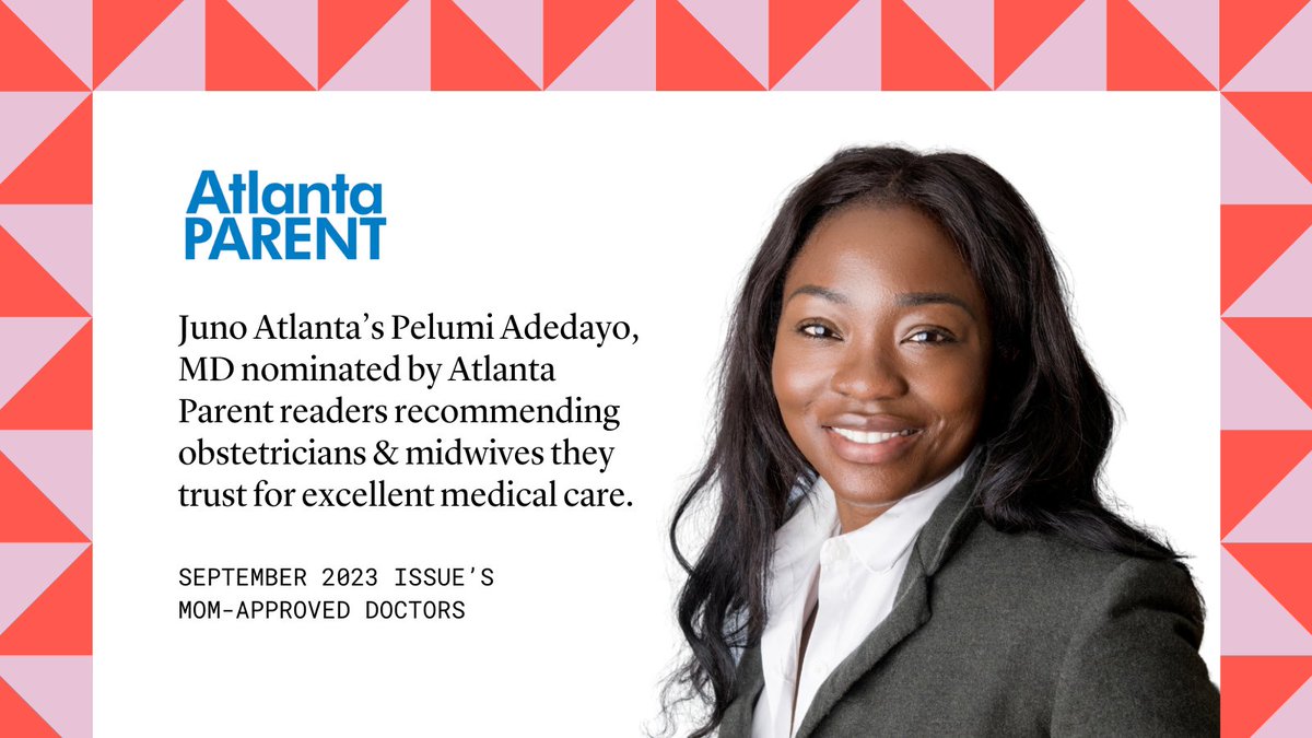 Juno Medical (@juno_medical) on Twitter photo Congratulations to Juno's Women's Health provider in Atlanta, Pelumi Adedayo, MD, for the <a href="/AtlantaParent/">Atlanta Parent</a> recommendation! Learn more & book your visit > junocare.co/3r3fEBg Congratulations to Juno's Women's Health provider in Atlanta, Pelumi Adedayo, MD, for the <a href="/AtlantaParent/">Atlanta Parent</a> recommendation! Learn more & book your visit > junocare.co/3r3fEBg