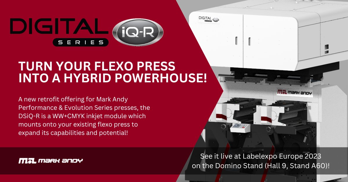 📣NEW PRODUCT ALERT! DSiQ-R is a digital inkjet module retrofit for select MA presses. Catch a sneak peek on the @domino_na  stand (Hall 9, Stand A60) at Labelexpo Europe next week! 
#hybrid #digitalprinting #labels #labelexpoeurope2023 #retrofit #DSiQR #dominodigitalprinting