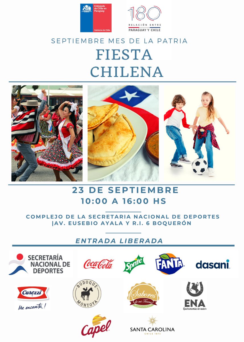 Embajada de Chile en Paraguay (@embachilepar) on Twitter photo ¿Quieres saber los detalles del evento de celebración de fiestas patrias y 180 años de amistad entre Chile y Paraguay? 🇨🇱🤝🇵🇾
Escucha hoy (jueves) a las 21 hrs Radio Ñanduti #1020AM <a href="/nanduti/">Radio Ñandutí</a>
nanduti.com.py ¿Quieres saber los detalles del evento de celebración de fiestas patrias y 180 años de amistad entre Chile y Paraguay? 🇨🇱🤝🇵🇾
Escucha hoy (jueves) a las 21 hrs Radio Ñanduti #1020AM <a href="/nanduti/">Radio Ñandutí</a>
nanduti.com.py