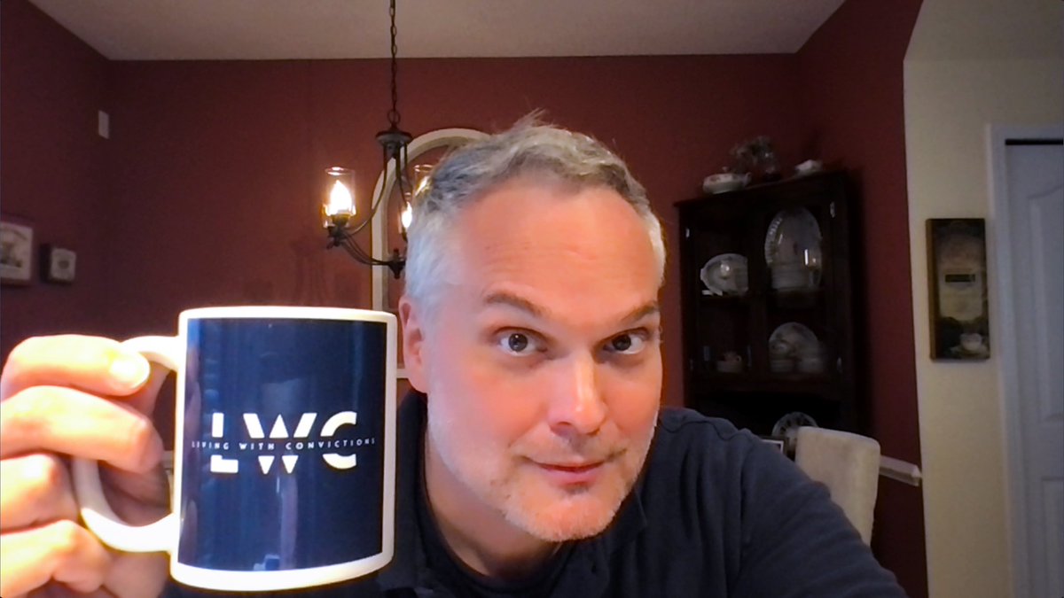 StancilJoshua's tweet photo. While on a Zoom call with a couple of Living With Convictions board members, I felt compelled to show off my groovy new LWC coffee mug https://t.co/XYTredD6Qy