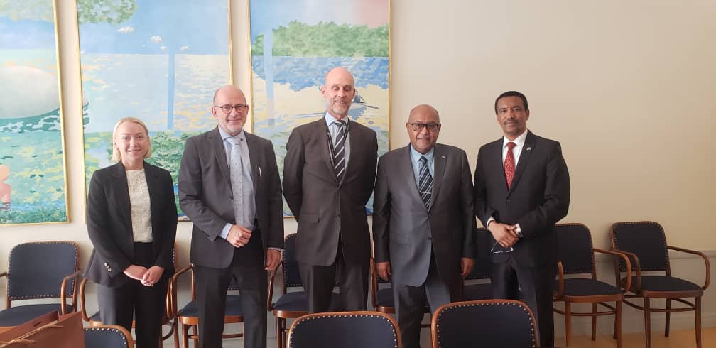 Pleased to meet the new Head of Africa Department at Mofa Sweden, Ambassador Mikael Lindvall,  Head of Division Mr Tomas Brundin,  as well as Mrs. Sofia L. Andersson Officer in charge of Ethiopia.