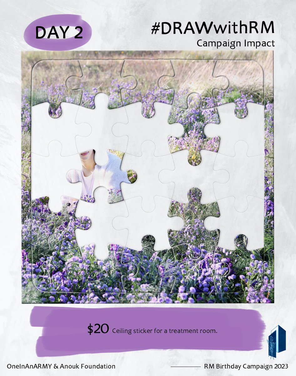 OneInAnARMY's tweet image. It’s day 2 of the #DrawWithRM campaign for Namjoon’s birthday! Thanks to the amazing ARMY who’ve participated so far, we’ve been able to raise enough to fund over 200 ceiling stickers for treatment rooms at the hospitals @AnoukFoundation works with.