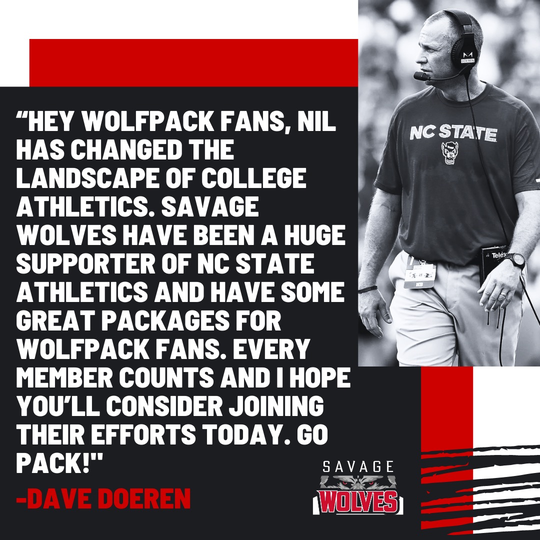 We're trying to do our part to help build something special at NC State but we need your help. Giving is as easy as sending a text. Text SAVAGEWOLVES to 53-555  and make a donation to help grow our collective! Every amount, no matter how big or small, makes a difference.
