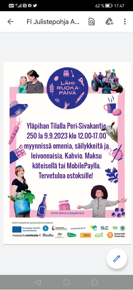 Lähiruokapäivä Yläpihan Tilalla 9.9.2023 klo 12.00-17.00. Katso video! 
#lähiruokapäivä #elämystilalla #löydäläheltä #läheltälähelle #tuepaikallista #suoramyynti #farmersmarket #farmbusiness #locality #sustainability 
youtu.be/yUIKHxfb0iU?si…