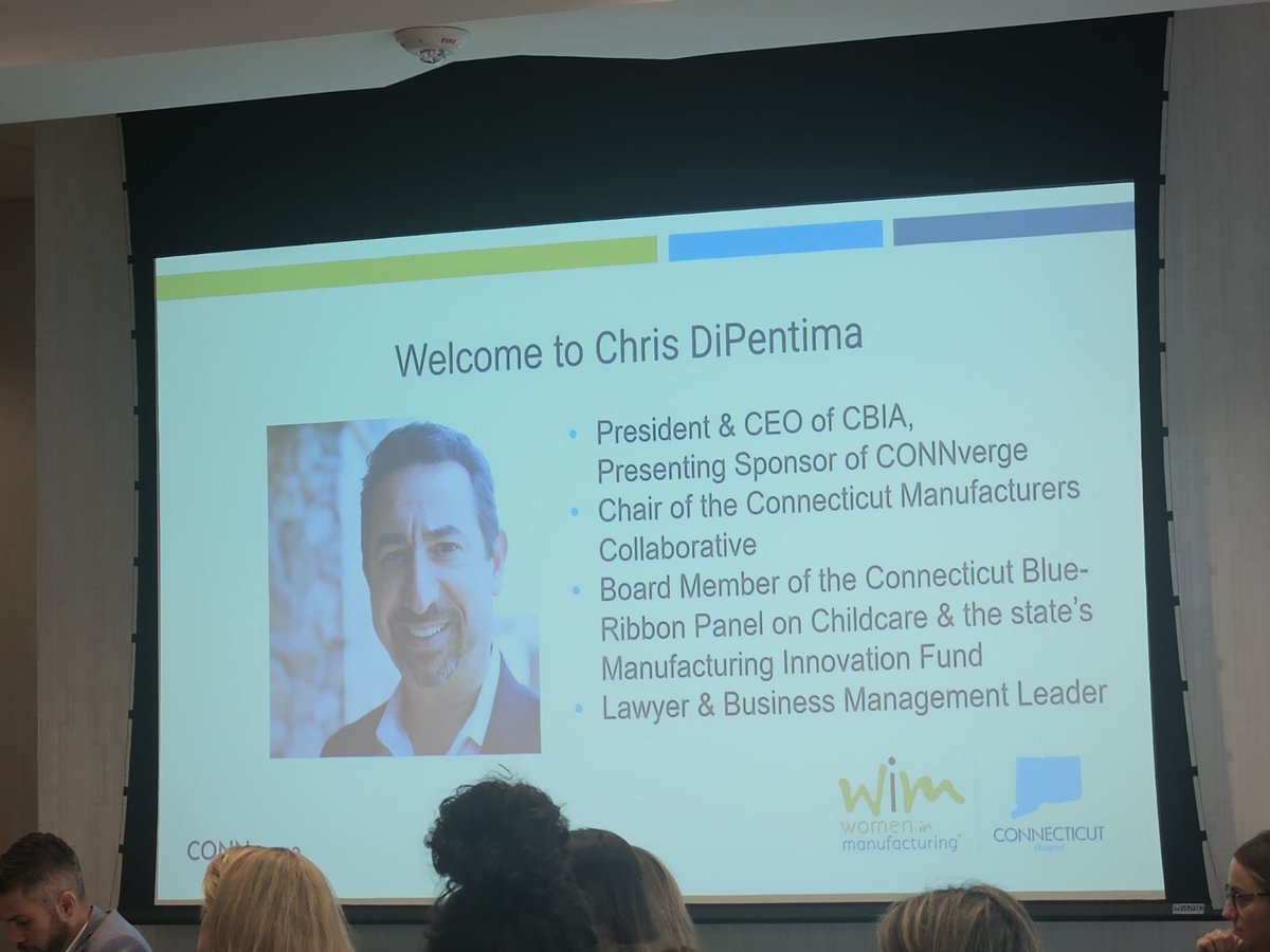 .@ChrisDipentima president and CEO of @CBIANews  speaking at CONNverge - the Women in Manufacturing Connecticut Conference

@WomeninMFG #womeninmanufacturing #manufacturing #ManufacturingJobs