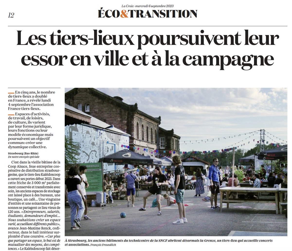 "Les tiers-lieux poursuivent leur essor, en ville comme à la campagne"

Dans le cadre de la publication du recensement 2023 des tiers-lieux, <a href="/LaCroix/">La Croix</a> publie une pleine page, pour mettre en lumière l'impact de ces lieux

<a href="/DenisDementhon/">Denis Dementhon</a> le dit très bien "C'est un modèle d'avenir"