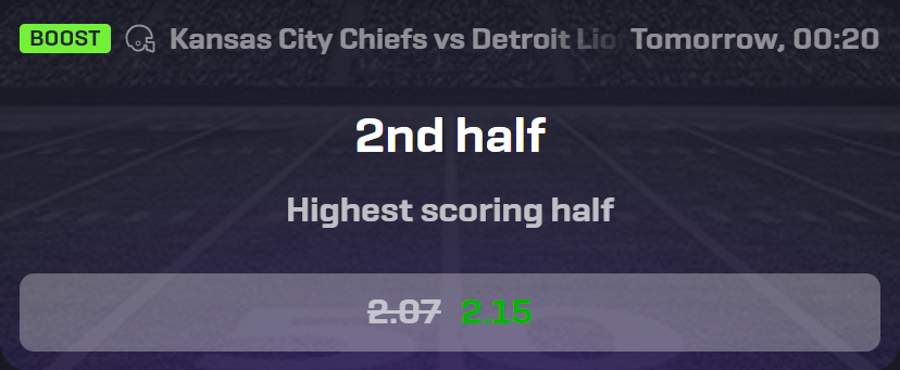 rollbitfreespin's tweet photo. The much anticipated #NFL season kicks off today with Chiefs vs Lions!  
We've BOOSTED⏫ the odds for the 2nd half of the game to be the highest scoring half! 🏈 https://t.co/mQVLDIhQwV