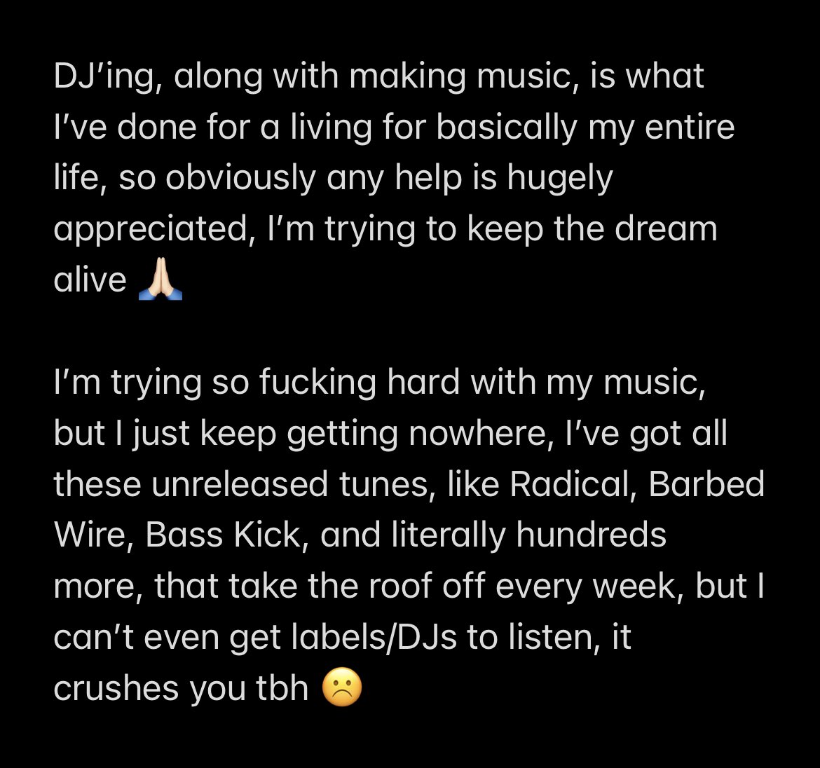 MattHibbert's tweet photo. Some news, I don’t really post much about my work or music on here anymore, any help is much appreciated.

Anyone planning a private party, let’s talk 👍🏻 https://t.co/qqxp7f7wdi