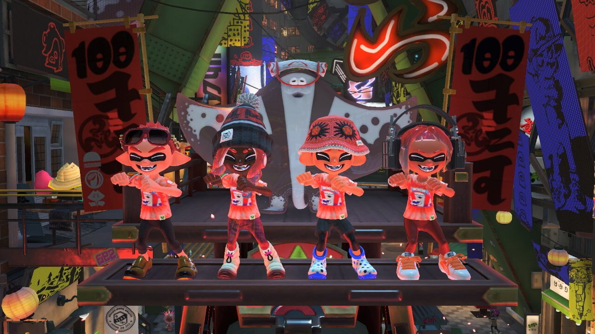 SRL Splatfest FYI: during the anniversary fest, if you win a 100x or 333x Battle, you can board the Splatfest Float from the Pledge Box in Splatsville for a photo op! We're doubling the rate for 10x Battles also, making it easier to participate in 100x and 333x Battles. Booyah!