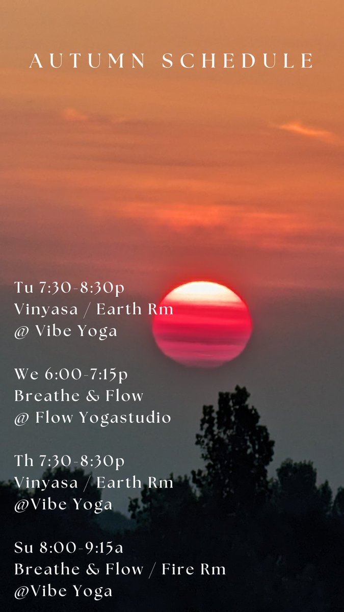 Autumn Teaching Schedule #yoga #breathwork #denveryoga #denver #denverfitness