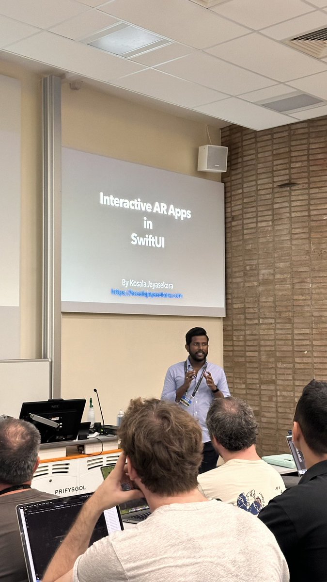 KJayasekara's tweet image. It’s a proud moment to conduct an Augmented Reality workshop at iOSDevUK 

#Aberystwyth #UK #iOSDevUK #iOSDevUK11#ARKit #kjsam #2k23