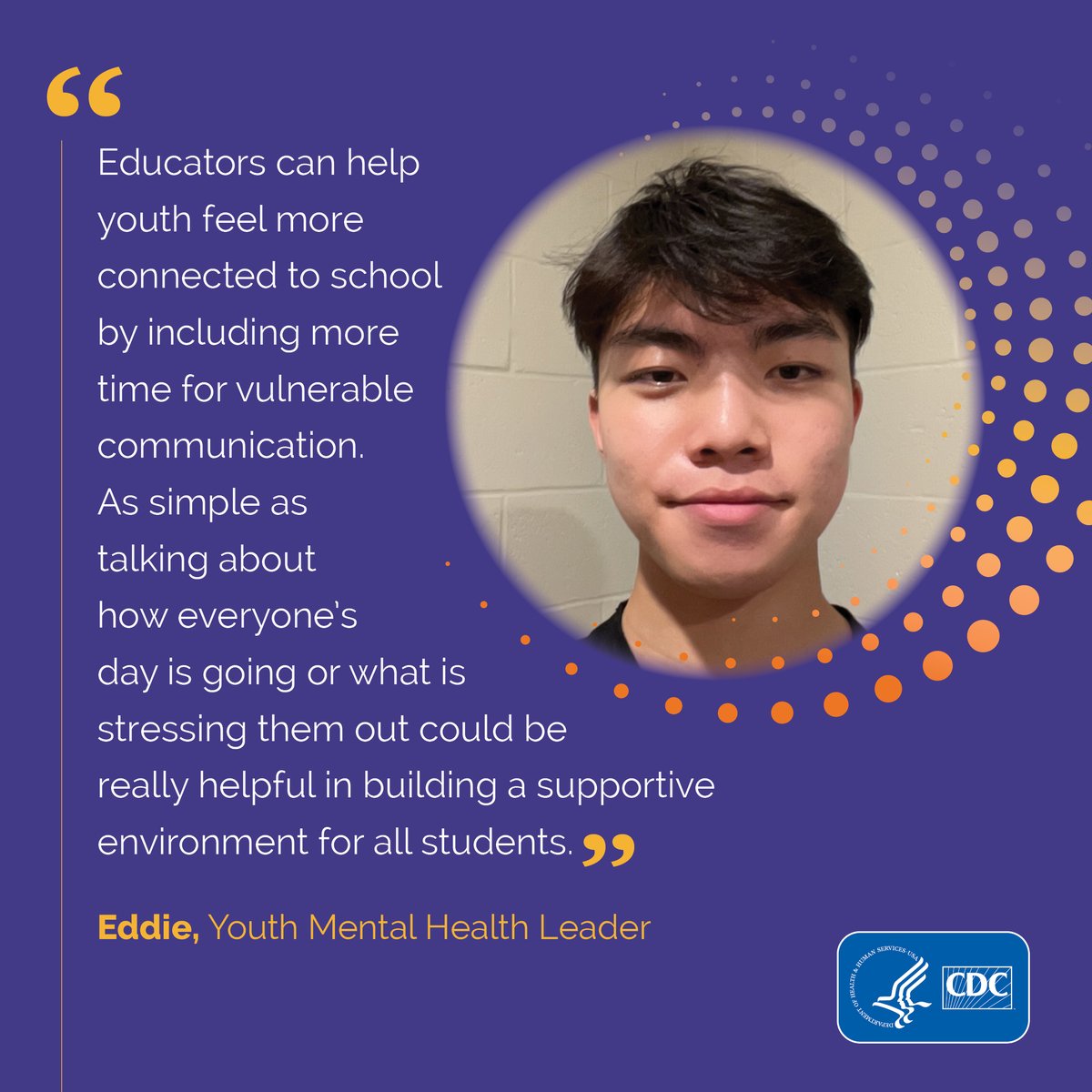 When youth feel connected to school, they experience less:
🔸Emotional distress
🔸Violence
🔸Suicidal thoughts &amp; behaviors

Hear from one youth leader on how to foster that connection⬇️

Learn more: bit.ly/2URZdHO #YouthVoices #BackToSchool