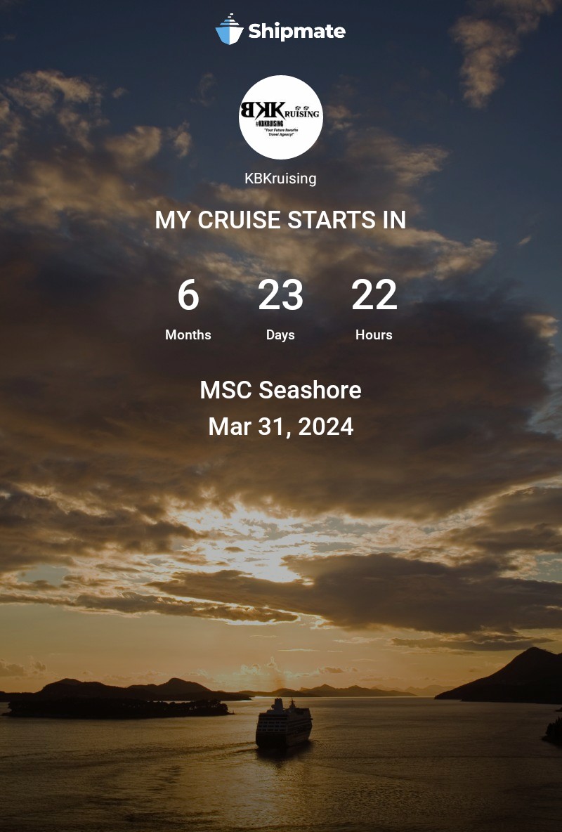 KB_KruisingLLC's tweet photo. #CruiseCountdown: 205 days until I'm #shipfaced on #MSCSeashore via @ShipmateApp https://t.co/iU9P3tPm7L
