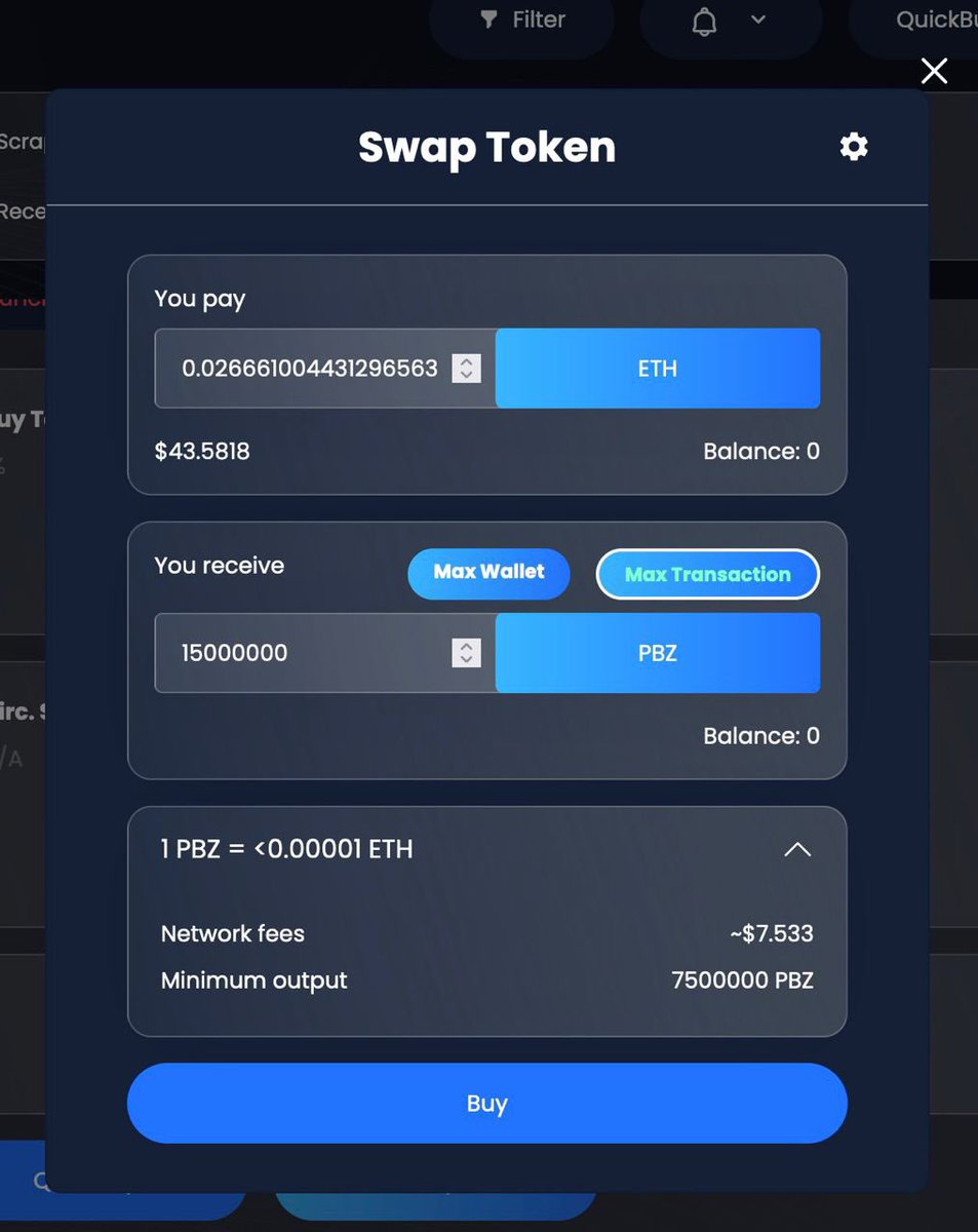 Normal buying via the Live Feed is now available on the dApp. Users can also quickly purchase a Max Wallet or Max Transaction amount effortlessly through the dApp via the buttons on the buy pop-up!