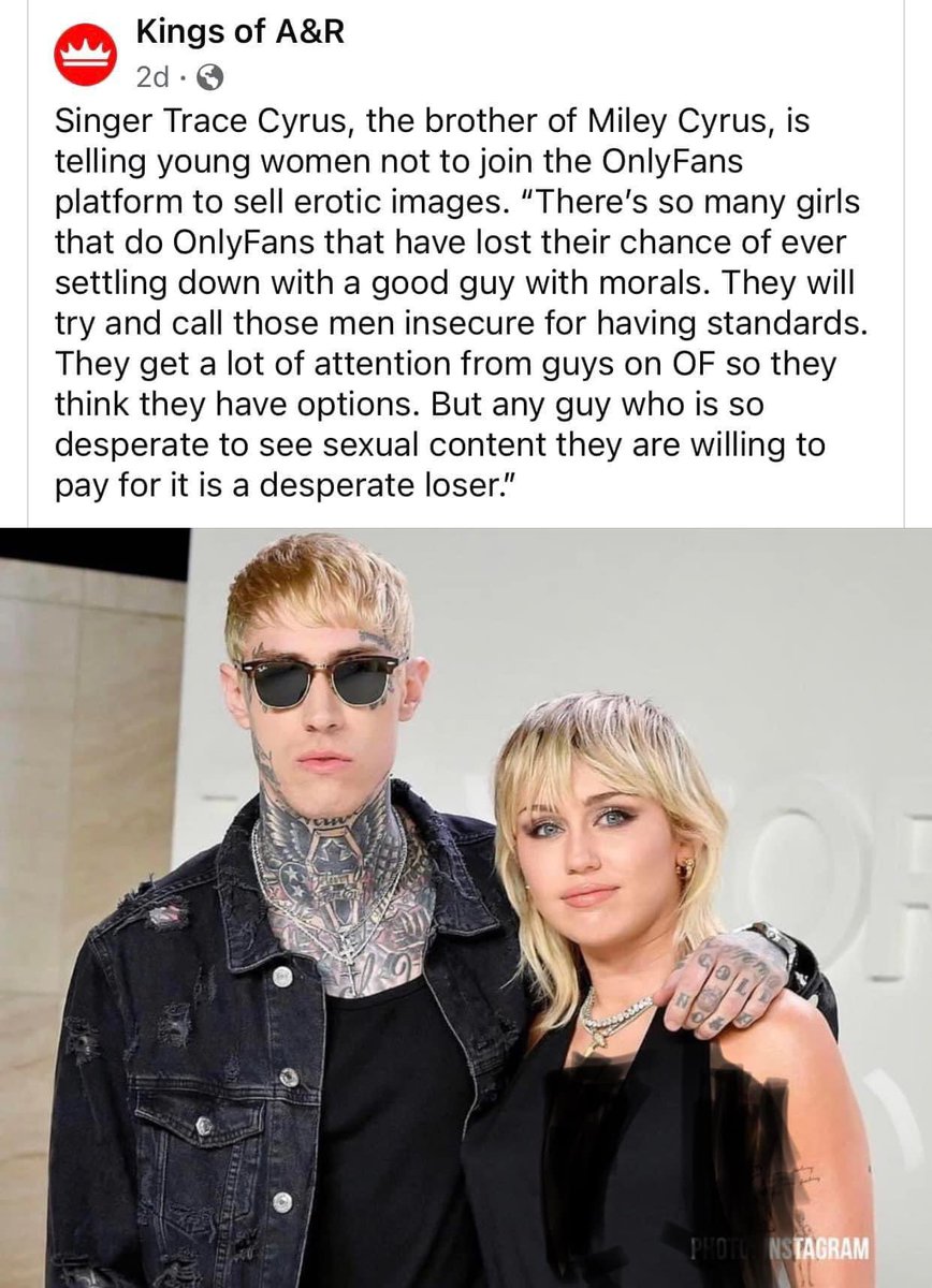 killskyy's tweet photo. @TraceCyrus instead of slutshaming, maybe look into yourself and reevaluate because i vividly remember your tongue down my throat and my mouth on your dxck at a certain little house party when i was 18 so… 
if you wanna talk about morals, maybe don’t be an entire chaser. 🤷🏻‍♀️ https://t.co/e5m6SmbO7G