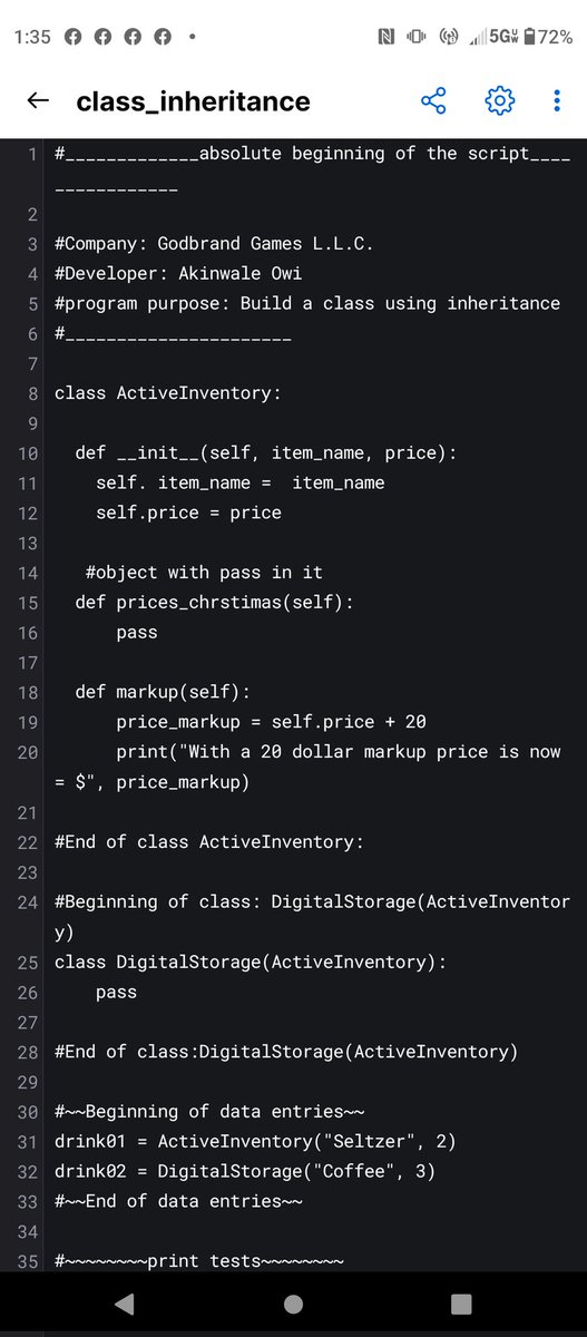 WallyOwi30's tweet image. 1 way to build a class using inheritance in Python ⚕️
#databases #programadoresdepython
