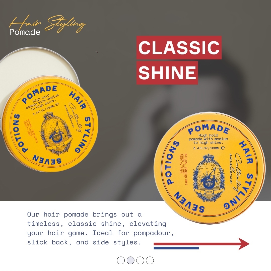 TMG_OnlineStore's tweet photo. 📸 Elevate your hairstyle with Seven Potions Hair Pomade - the epitome of classic shine and versatile styling! 💈✨

https://t.co/yRej69JuoI

#SevenPotions #HairPomade #ClassicShine #StrongHold #AllDayStyling #WaterBasedFormula #HairStylingproduct https://t.co/Wi4c8SZSmb