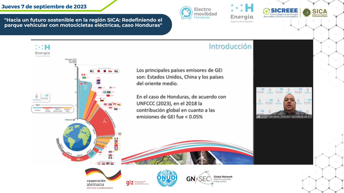 SICREEE_SICA's tweet photo. Este día se llevó a cabo el webinario #SICREEE y #PROMOVEHR para demostrar los beneficios de uso de motocicletas eléctricas en Honduras y promocionarlo a nivel de #RegiónSICA. https://t.co/atbdMHh7bx