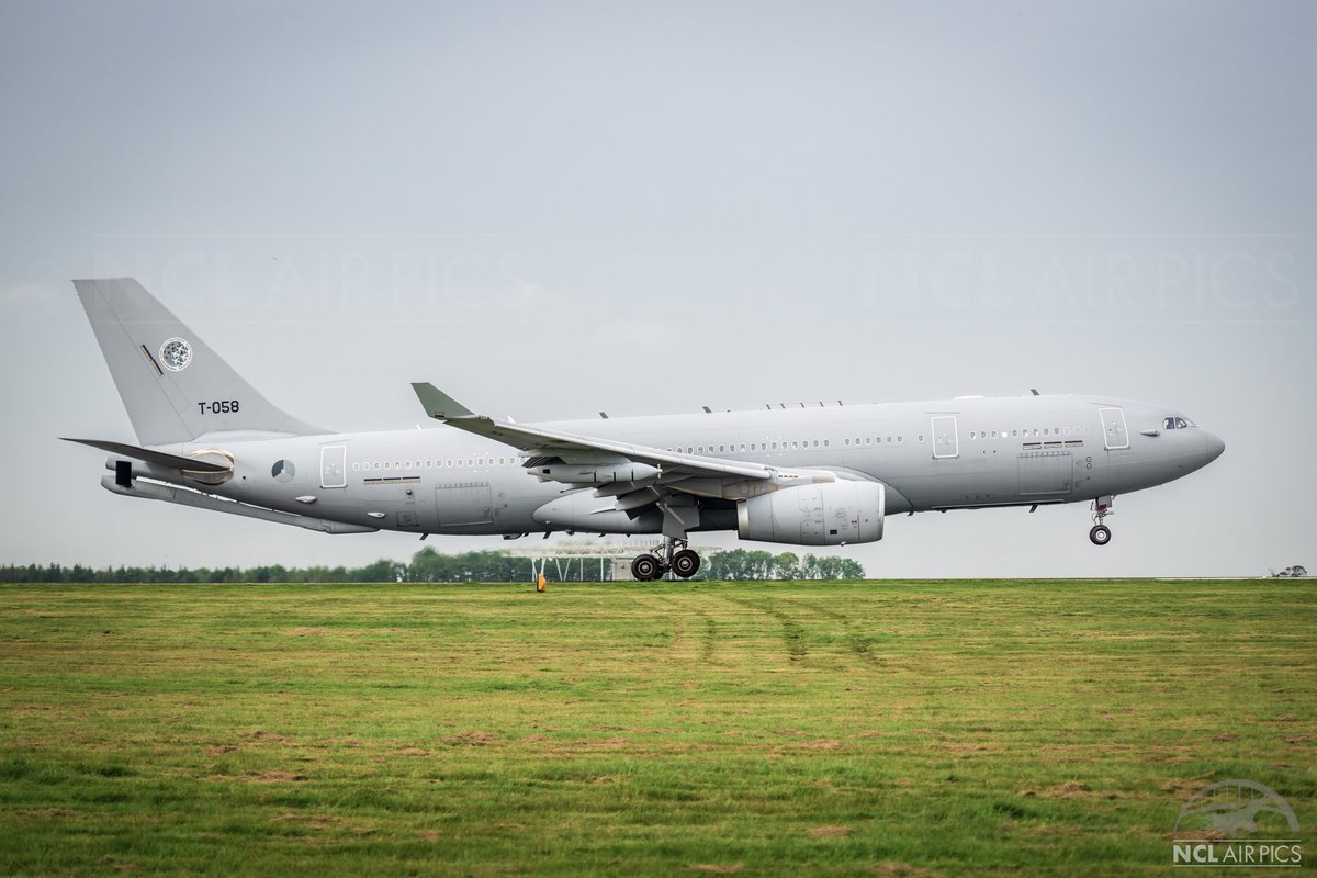 🌎🇳🇱🇧🇪 This afternoons @NATO @AirbusDefence A332 MRTT T-058 arriving into @NCLairport as MMF51 from its base at Eindhoven, Holland via a pick up at Brussels, Belgium. #Aviation