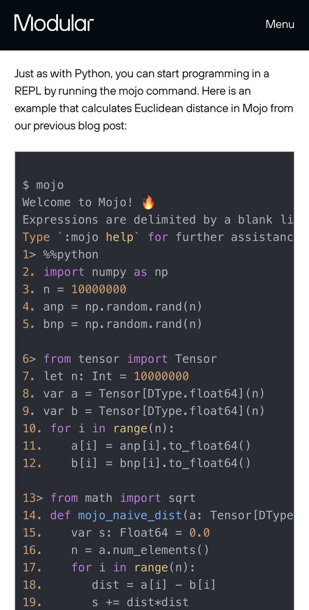 DrJimFan's tweet image. Mojo: possibly the most significant upgrade for the Python ecosystem in years. I’ve been waiting for this, finally available today!

Super ambitious goal: marry the elegance of Python and the speed of C++/CUDA.

Ships with a complete kit: REPL, VSCode plug-in, Jupyter…