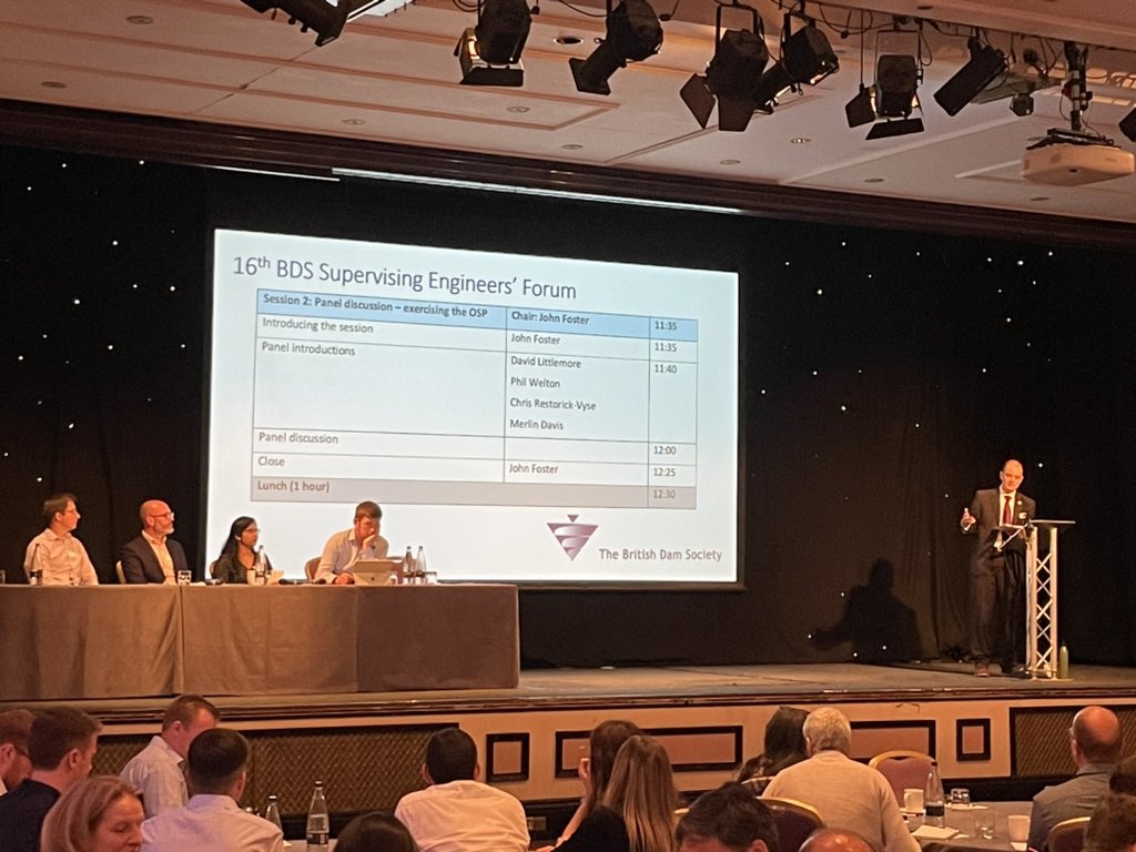 Good day at the Reservoir Supervising Engineers Forum. It’s great to see so much reservoir expertise and experience in one place. Thanks to John Foster at Motts for the opportunity to join the panel discussing the exercising and testing of emergency flood plans.