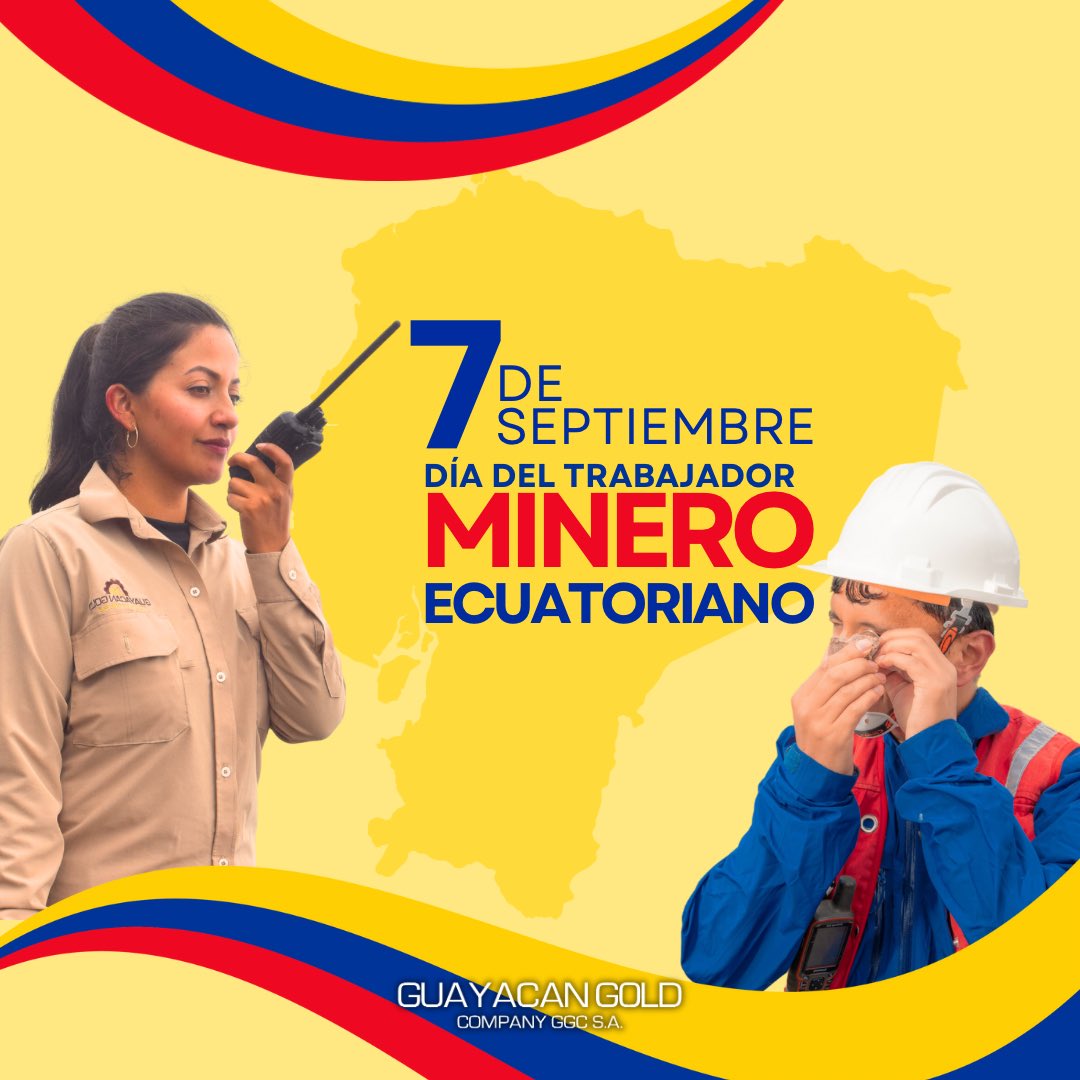 🇪🇨 En el Día del Trabajador Minero Ecuatoriano, celebramos a los protagonistas del desarrollo sostenible. Su labor incansable y compromiso con la minería responsable hacen brillar un futuro mejor 🪨⚒️. ¡Honramos su contribución al progreso y al cuidado de nuestro entorno! 🌿👷‍♂️👷🏻‍♀️