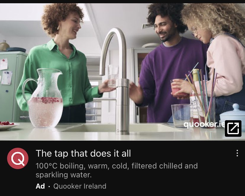 Quooker Ireland advert.