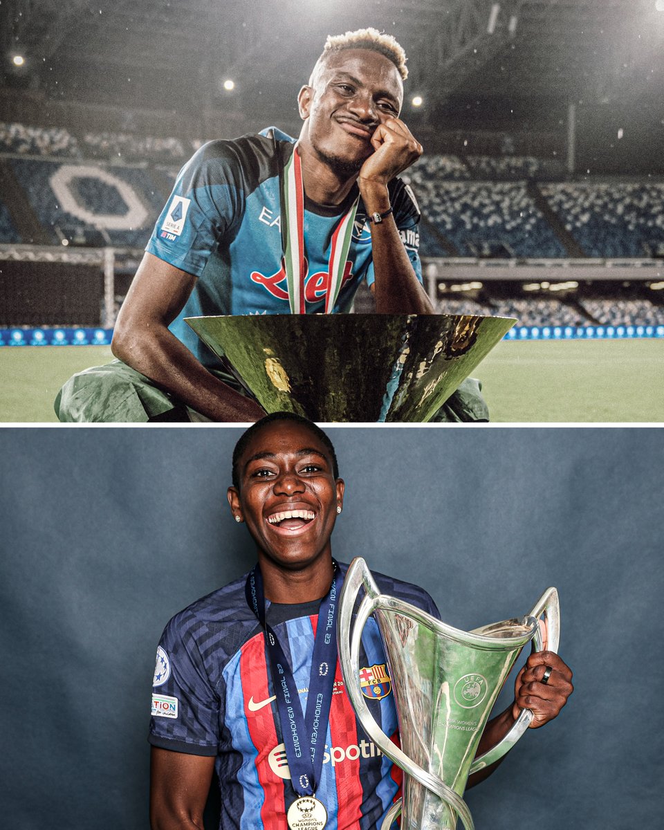 ESPNFC's tweet image. Nigeria have become the first African country to have both men’s and women’s Ballon d’Or nominees in the same year after Osimhen and Oshoala were shortlisted 👏🇳🇬