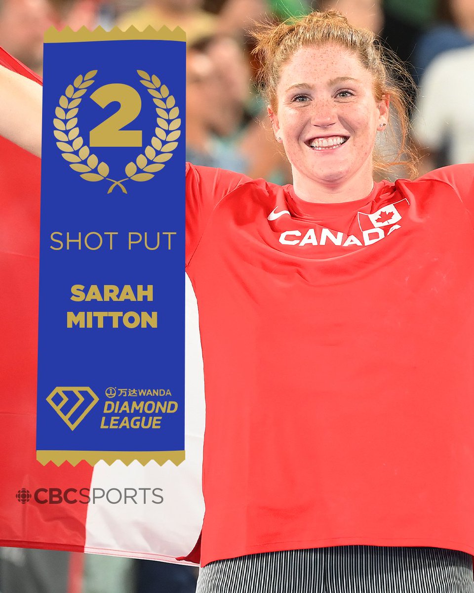 Up next: Diamond League finals 🙌🇨🇦 Canada's Sarah Mitton placed second in shot put at a Diamond League meet, backing up her silver-medal performance at worlds last month and cementing her spot in the Diamond League finals Full story: cbc.ca/1.6959424