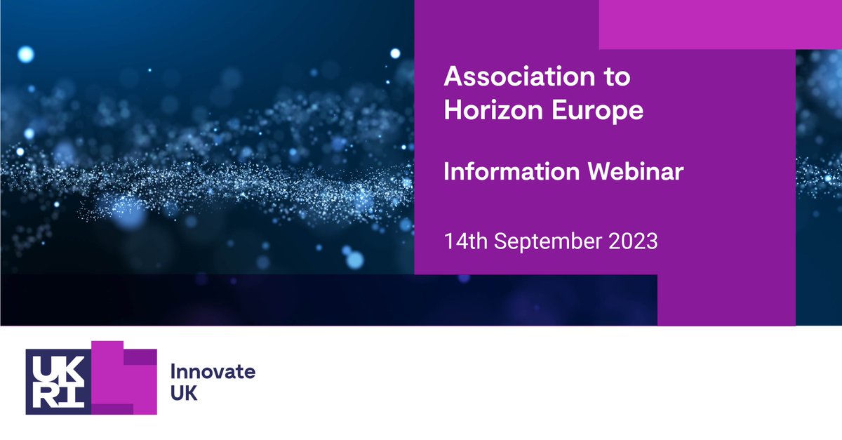 Global Alliance at Innovate UK Business Connect (@iuk_global) on Twitter photo 📢 NEW Event:
Join <a href="/innovateuk/">Innovate UK</a> on 14th Sept at 2pm BST for a webinar on the UK association to #HorizonEurope.
🇬🇧🇪🇺
This online session will cover what it means, the rules and terms of engagement, and advice on how to participate.
Register here: eur.cvent.me/rAXWV 📢 NEW Event:
Join <a href="/innovateuk/">Innovate UK</a> on 14th Sept at 2pm BST for a webinar on the UK association to #HorizonEurope.
🇬🇧🇪🇺
This online session will cover what it means, the rules and terms of engagement, and advice on how to participate.
Register here: eur.cvent.me/rAXWV