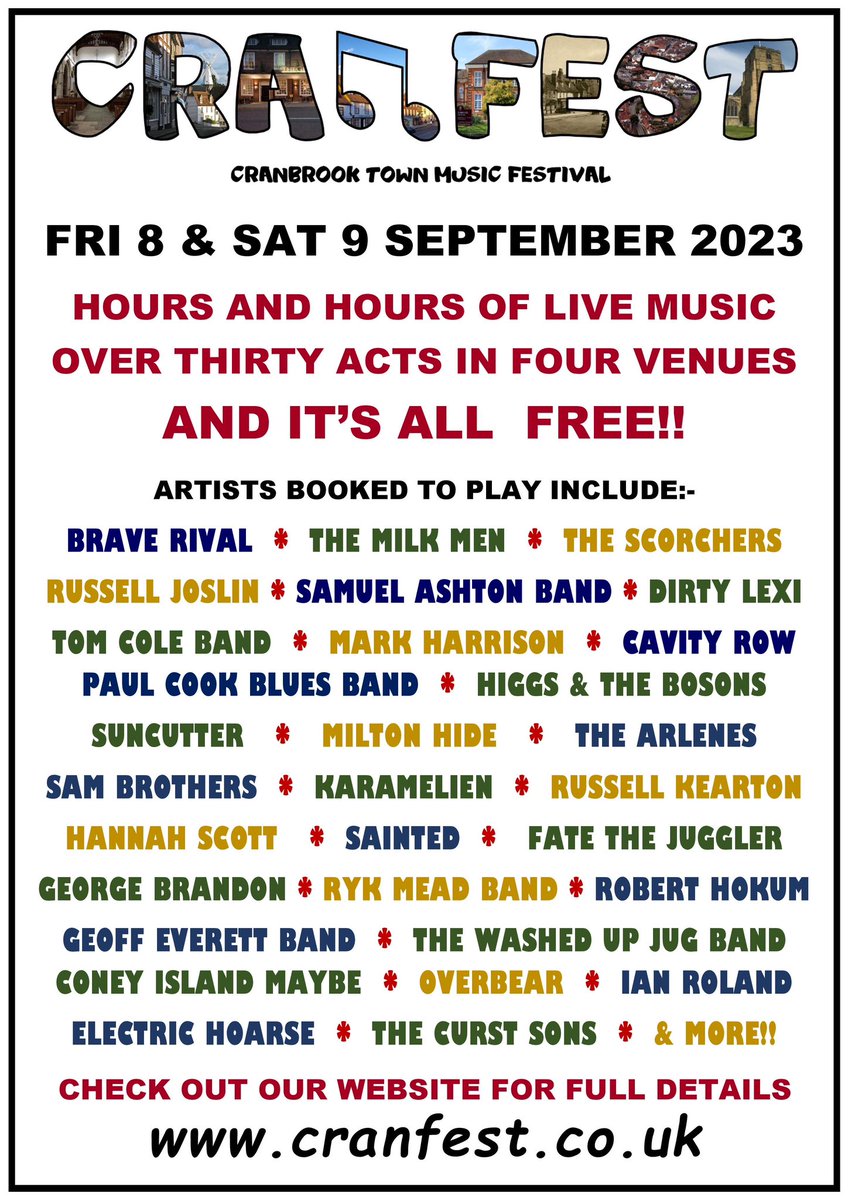 In 2 days we are back at Cranfest at the George hotel and we can’t wait! It’s been too long since we have been on stage, oh and it’s FREE! 
It’s going to be a hot one so bring water, we’ll see you Saturday at 4! 🤘
