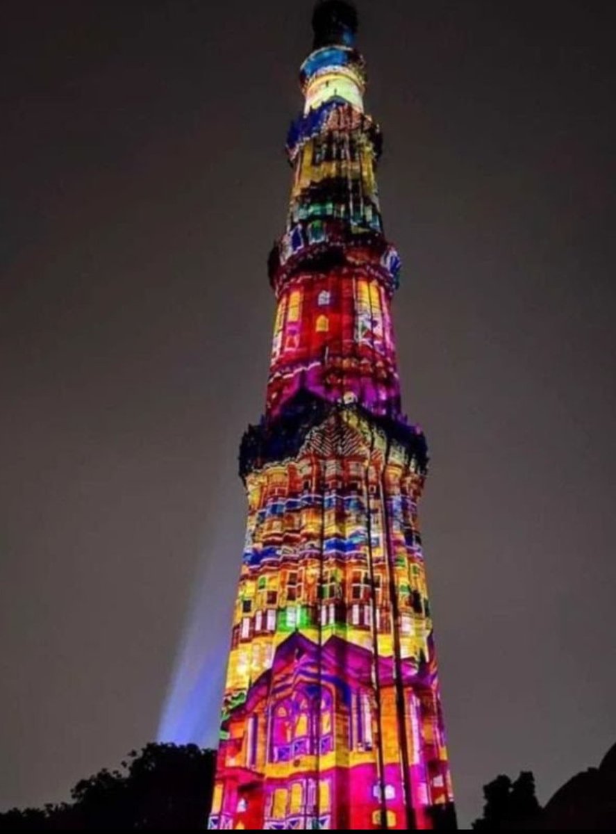 #QutubMinar is all decked up for #G20Summit. This is among the oldest Indo-Islamic monuments in #Delhi and surrounding regions.

For centuries, this minar, part of Quwwatul Islam mosque, was the tallest structure not just in Delhi but also north India. 
#History