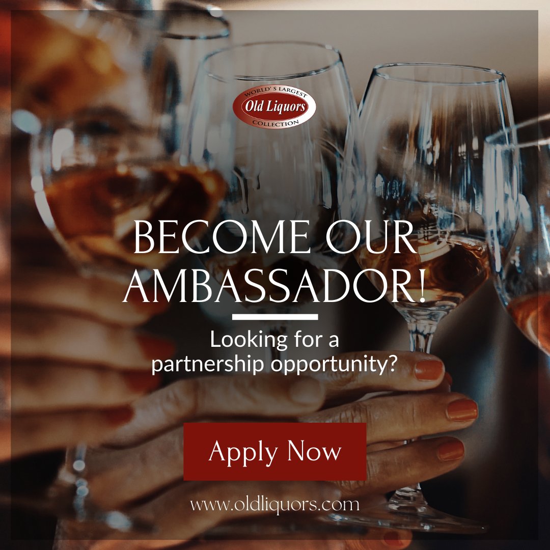 Seeking partnership?
⠀
Join Old Liquors as an ambassador! Passion for spirits, strong social media presence. Fair compensation, strong relationships. Become an ambassador today! 
-
Apply now. 🌐 oldliquors.com