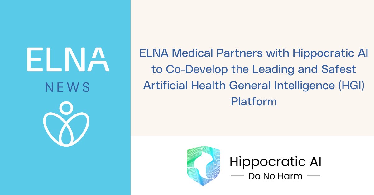 ELNA Medical is the only Canadian company to be part of the Founding Partner Program of Hippocratic AI, the first safety-focused Large Language Model (LLM) for healthcare.  Read our PR 👉
elnamedical.com/resources/elna…
#AI #healthcare #medicalAI #GPT4