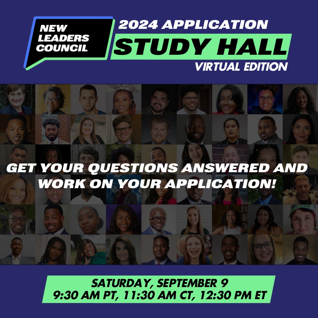 NLC's tweet photo. Join us this Saturday, September 9 for a 2024 Application Study Hall: Virtual Edition!

We look forward to it, go to our Facebook to register today!

#newleaderscouncil #nlc #proxmiateleaders #virtualstudyhall #institute #empowerleaders https://t.co/YJGGABfASM