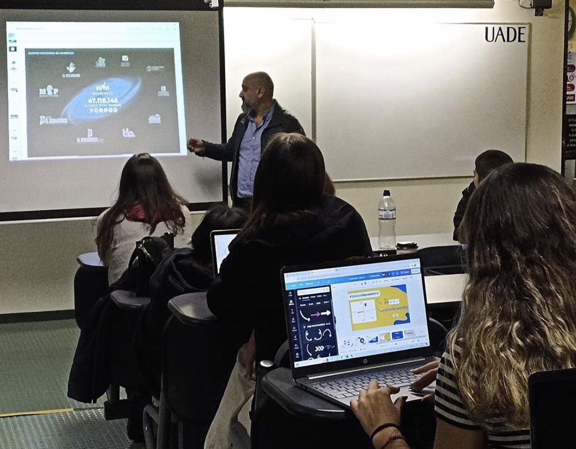 wizardmindok's tweet photo. Un agradecimiento para @UADEoficial y la profesora Laura Ivaldi por invitar a nuestro CEO &amp; Founder, @alejandroolmos , a brindar una charla en la materia “Marcas”, de la carrera de Marketing. https://t.co/NJYr950xXm