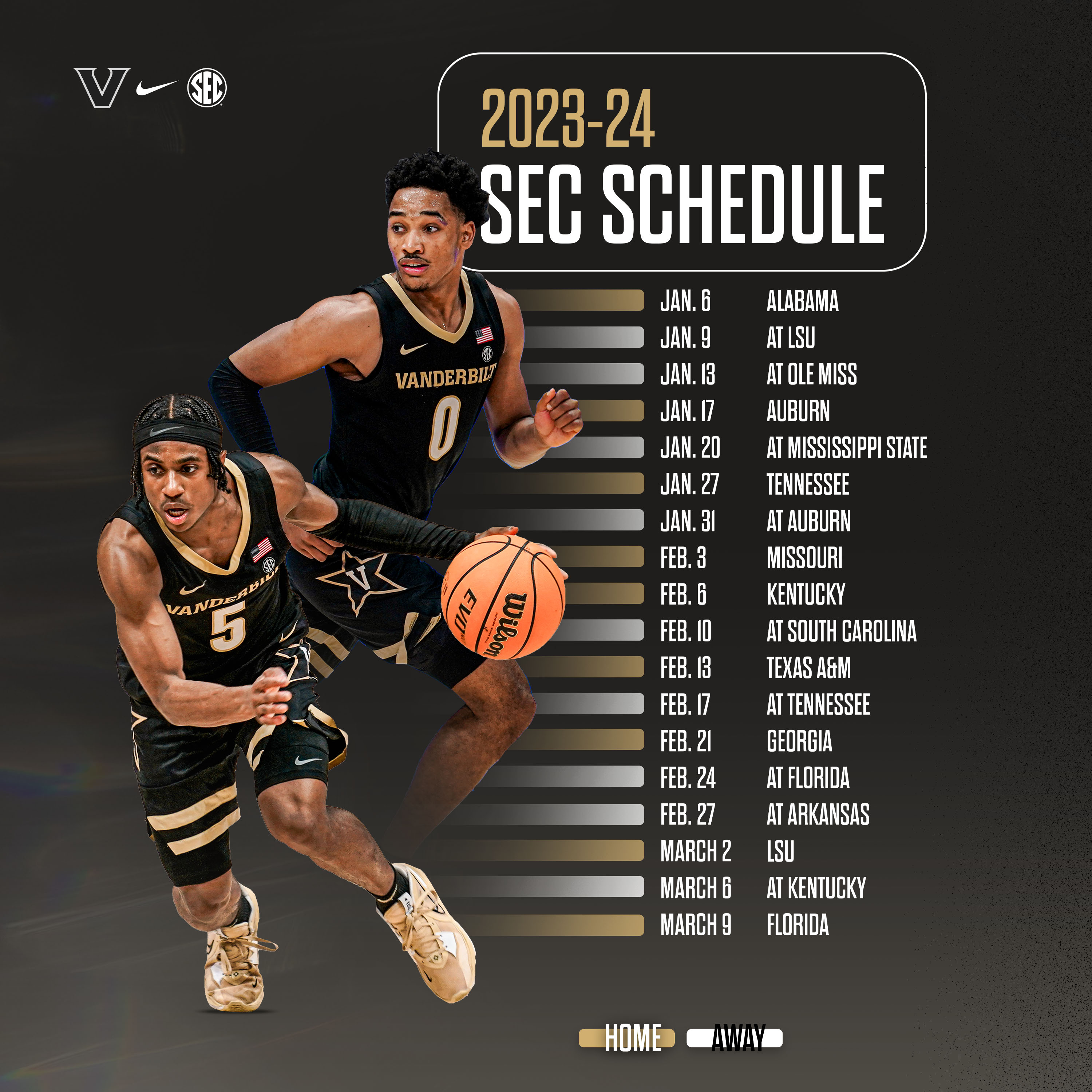 Vanderbilt basketball schedule deals