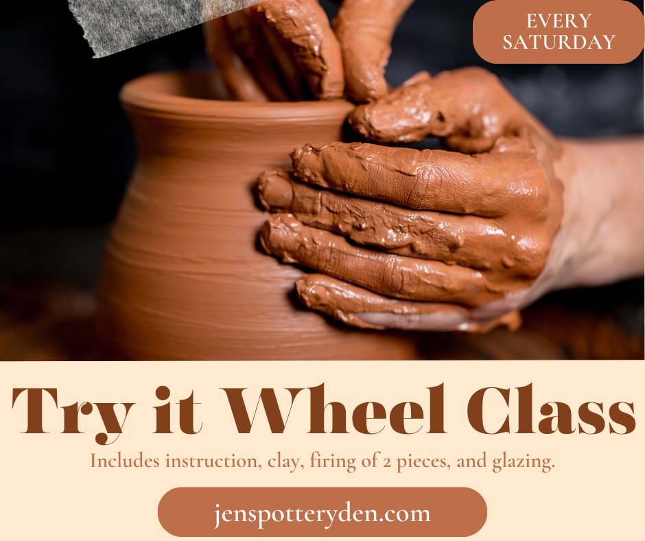 Every Saturday. Bring a friend to try out the pottery wheel? Join this class to learn all about the basics. Sign Up today! loom.ly/_8bD-ZA

#pottery #beginner #skills #art #glaze #lancaster